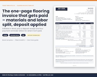 Flooring Invoice Template template