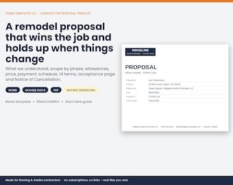 Contractor Proposal Template template