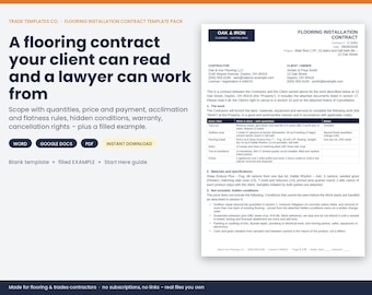 Flooring Installation Contract template