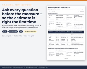 Flooring Client Intake Form template