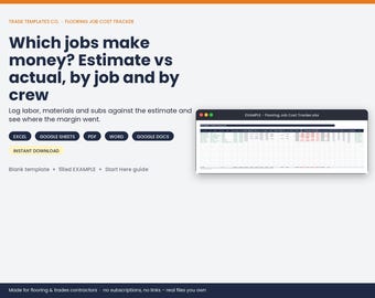 Flooring Job Cost Tracker template