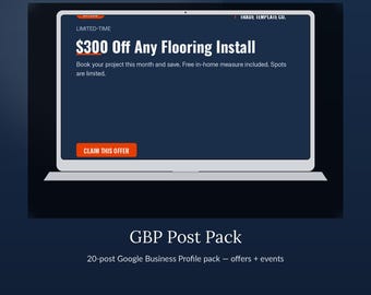 Modelos de postagens para perfil do Google Meu Negócio | Postagens para empreiteiros por £20 | Marketing de SEO local editável no Canva | Download instantâneo em PNG