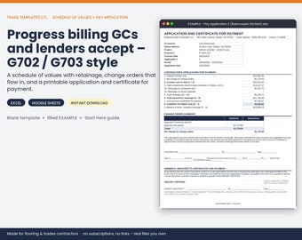 Schedule of Values + Pay Application template