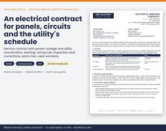 Electrical Services Contract template
