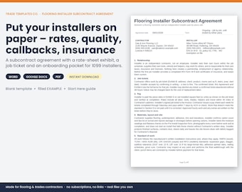 Flooring Installer Subcontract Agreement template