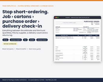 Flooring Material Order Sheet template