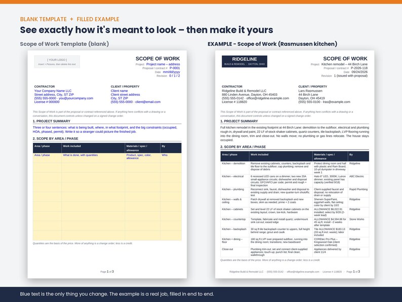 Scope of Work Template, Construction SOW, Exclusions & Assumptions Library, Short Form, Word Google Docs PDF image 8