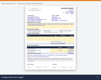 Painting Contract Template, Painter Agreement, Interior Exterior Painting Contract, Warranty, Word Google Docs PDF