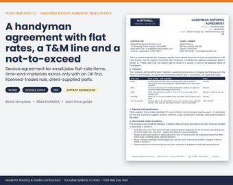 Handyman Services Agreement template