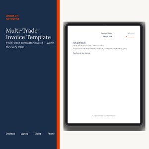 Plantilla de factura para contratistas / Factura de construcción (Word + Google Docs + PDF) / Editable para múltiples oficios / 3 estilos / Descarga instantánea imagen 2
