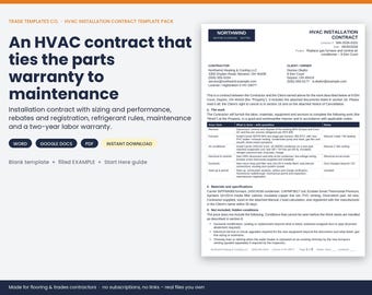 HVAC Installation Contract template