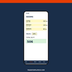 Mall för golvuppskattning Google Sheets | Kalkylator för entreprenörsuppskattning i Excel | Kalkylblad för golvofferter | Direktnedladdning bild 2