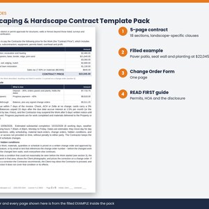 What the Landscaping & Hardscape Contract Template Pack does: the key features at a glance.
