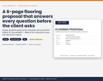 Flooring Proposal Template template