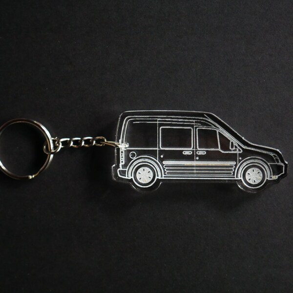 My Design of a Early Model Ford Transit Connect in a  Key Chain Side view back pack van life camper adventure wagon luggage tag small gift