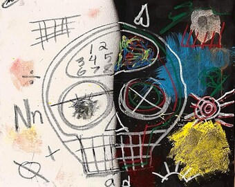 A/D Acrylic Painting: D.T. Adelaide Schizophrenia Exploration, Black White Dichotomy Abstract Art