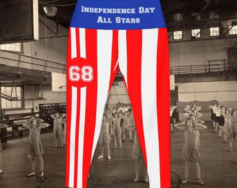 Pantaloni da yoga "Independence Day All Stars" / Leggings a tema bandiera americana