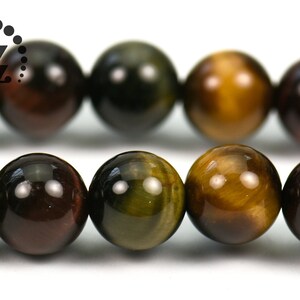 Mixed color Tiger Eye smooth round beads,Tiger eyes,natural,gemstone,diy beads,jewelry making,8mm,15&quot; full strand