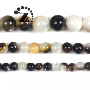 Black Shell smooth round beads,Mother Of Pearl,MOP, black MOP, shell bead, natural, sea shell beads, 3mm 4mm 6mm for choice, 15&quot; full strand