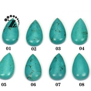 Green Turquoise Cabochon Beads,Smooth Teardop,Pear Shape,Gemstone Cabochon,DIY Beads,13x23mm,1pc
