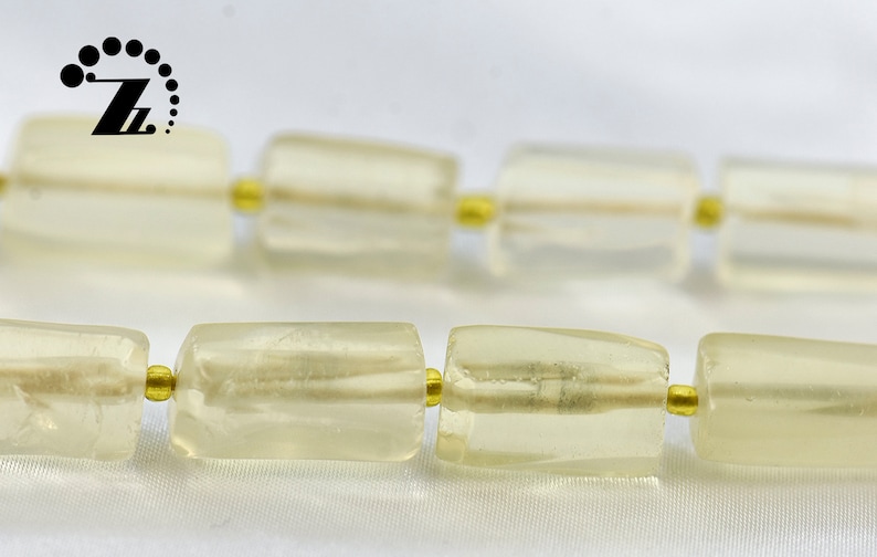 Lemon Quartz Faceted Nugget Tube,Nugget bead,Irregular bead,Crystal Quartz,Crystal bead,Natural,Gemstone,DIY,Jewelry making,15 full strand