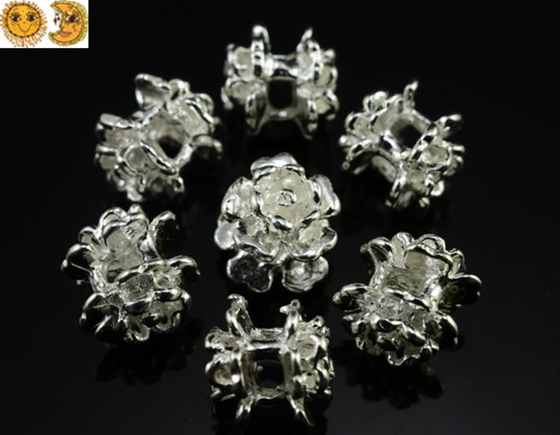Solid 925 Sterling Silver Plum Blossom flower bead jewelry making,jewelry finding,6pcs,6x6mm carved flower spacer bead