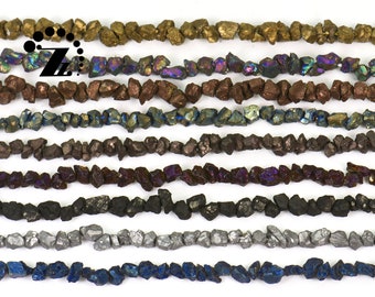 Titanium Iron Pyrite Raw Rough Nugget Beads,Cut Nugget,Nugget Bead,Rough beads,Iron pyrite,Grade AA,gemstone,diy bead,5-6mm,15" full strand