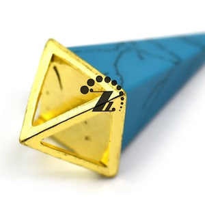 Synthetic Turquoise Tetrahedron point pendant bead,Charms,Tower,spike pendants,Chakra,Reiki,healing pendants,17x43mm,5 pcs