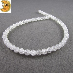 Crystal Quartz,15 inch full strand of Natural cracked rock crystal quartz smooth round beads,natural bead 16mm 18mm 20mm for Choice image 3