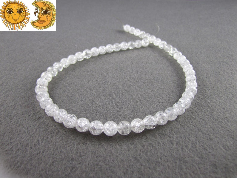 Crystal Quartz,15 inch full strand of Natural cracked rock crystal quartz smooth round beads,natural bead 16mm 18mm 20mm for Choice image 3