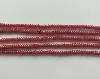 Carnelian Smooth Rondelle Spacer Beads 2x4mm,15" full strand