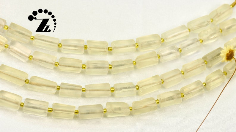 Lemon Quartz Faceted Nugget Tube,Nugget bead,Irregular bead,Crystal Quartz,Crystal bead,Natural,Gemstone,DIY,Jewelry making,15 full strand