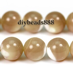 MOP,15 inch full strand Grade AA Yellow MOP,mother of pearl smooth round beads 10mm