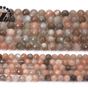 Grade A Orange Moonstone faceted(128 faces) round beads,Multicolor Moonstone,gemstone,diy,jewelry making,8mm 10mm for choice,15&quot; full strand