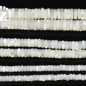 MOP smooth heishi beads,spacer bead,Mother Of Pearl,white MOP,natural,shell beads,2x4mm 2x6mm 2x7-8mm for choice,15&quot; full strand