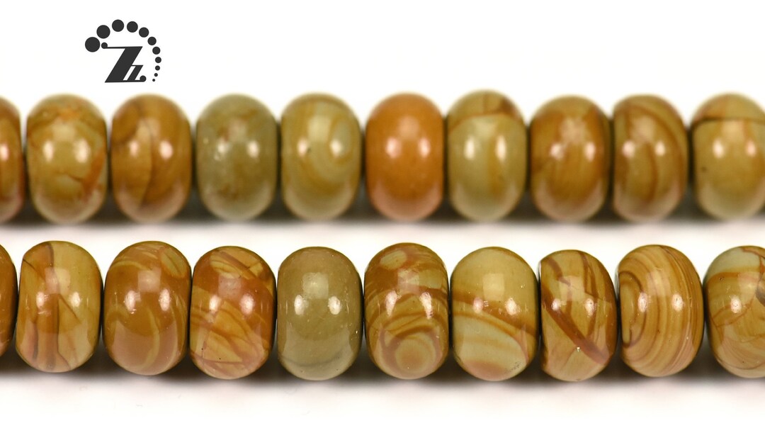 Wood Grain Jasper Smooth Rondelle Bead, Abacus Bead, Space Bead