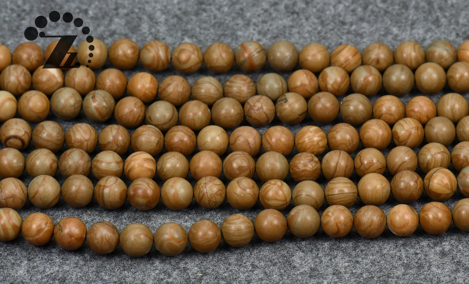 Wood Grain Jasper Smooth Round Beads Natural Gemstone 4mm Etsy