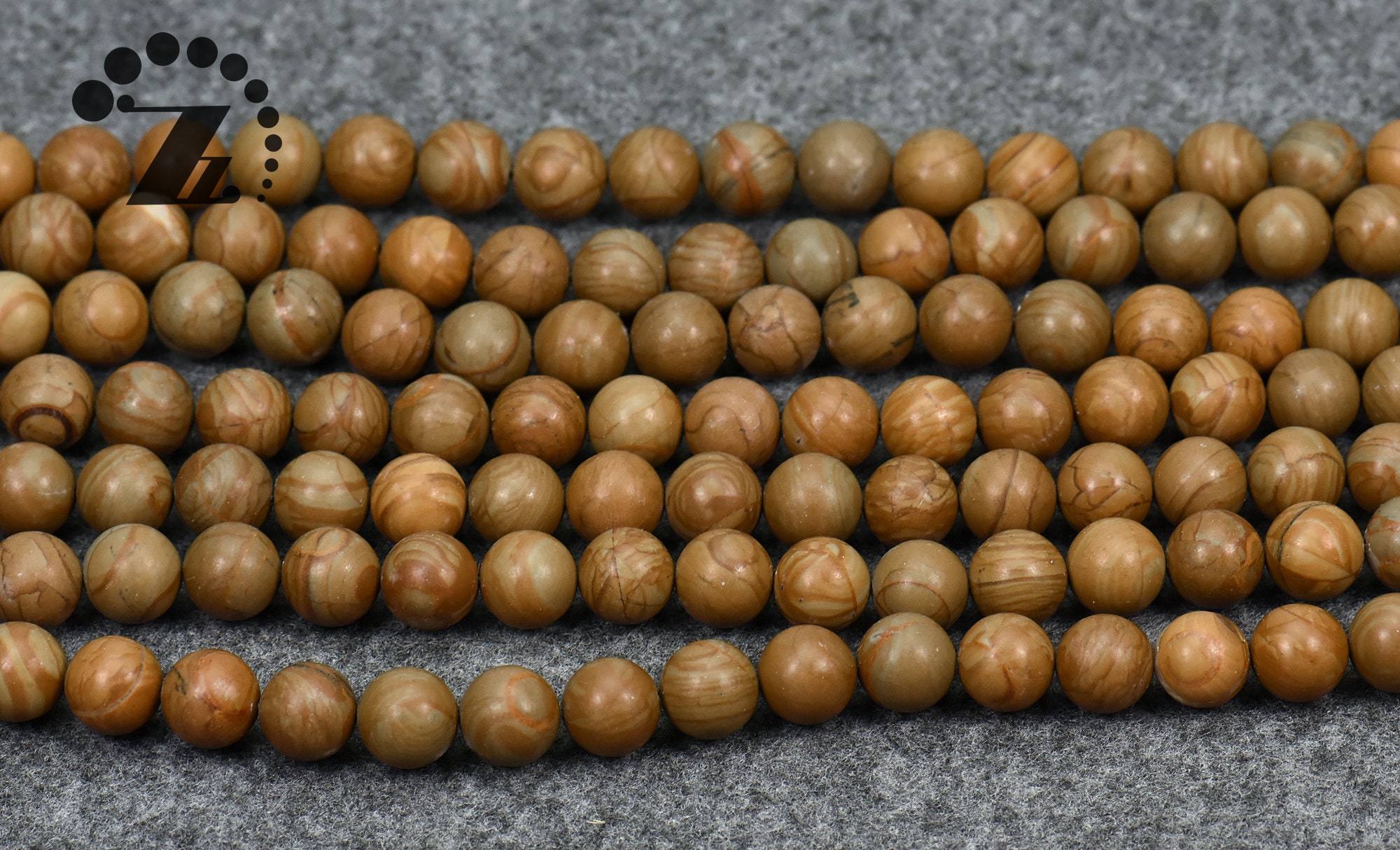 Wood Grain Jasper Smooth Round Beads Natural Gemstone 4mm Etsy