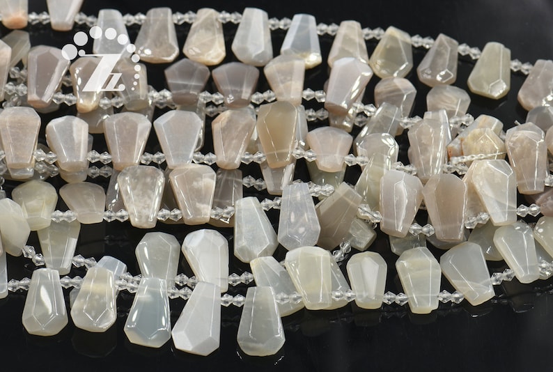 Gray Moonstone faceted teardrop bead,Irregular beads,Moonstone beads,Genuine,Gemstone,DIY beads,19-22x23-30mm,15 full strand