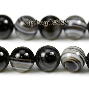 Black eyes agate,15 inch full strand Black eyes agate smooth round beads,6mm 8mm 10mm 12mm 14mm for Choice image 1