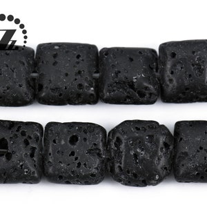 Black Lava square beads,Lava,Lava Rock,gemstone,diy,jewejry making,10mm 12mm 20mm for choice,15&quot; full strand
