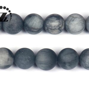 Gray Hawk Eye Matte Round Beads,Frosted Beads,6mm 8mm 10mm For Choice,15&quot; Full Strand