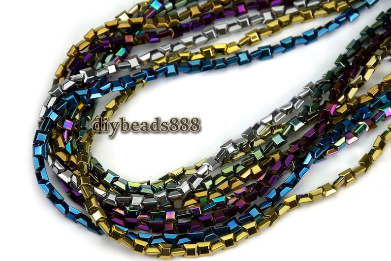 Hematite,15 inch full strand Hematite faceted square beads,cube beads,6x6mm,color for Choice