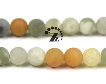 Flower Jade,15 inch Full strand Natural Flower Jade matte round bead,frosted beads,Gemstone,Loose Beads,,6mm 8mm 10mm 12mm for Choice