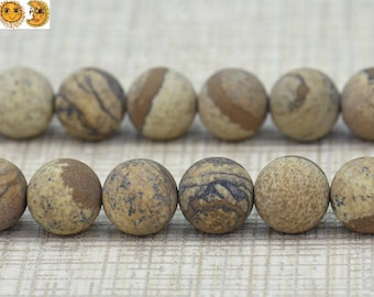 Picture Jasper matte round beads,frosted beads,6mm 8mm 10mm 12mm 14mm forChoice,15" full strand