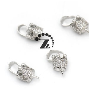 Copper+Rhinestone,5 pcs rose gold plating, rose silver plating,beautiful crown accessories,rose gold 7x18mm,silver 6x14mm