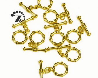 Gold Plated Brass Smooth OT Clasp,Toggle Clasps,jewelry clasps,connectors Clasps,Brass Clasp,Connectors Findings,findings