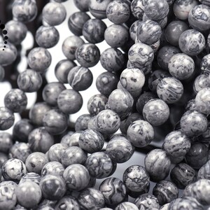 Gray picasso jasper smooth round beads,Picasso Jasper,diy beads,gemstone,grey color,4mm 6mm 8mm 10mm 12mm for choice,15&quot; full strand