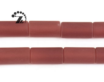 Carnelian Matte Tube Beads,Column Beads,Cylinder Beads,Frosted Beads,Agate Beads,Grade A,8x16mm,15" full strand