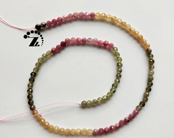 Multicolor Tourmaline faceted round bead,Genuine Tourmaline,Rainbow Tourmaline,natural,gemstone,diy,4mm,15" full strand